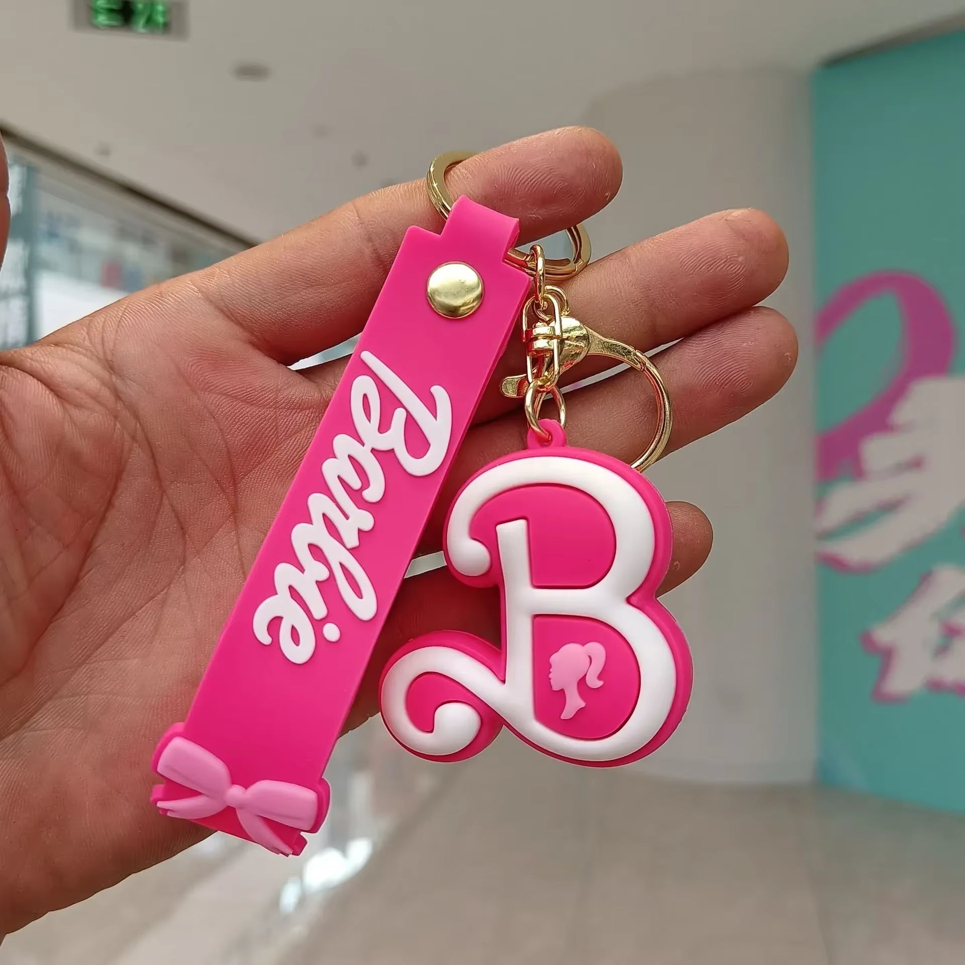 Barbie Letter Keychain Kawaii Cartoon Y2K Love Coin Purse Anime Car Key Pendant Girl Heart Gift Wholesale