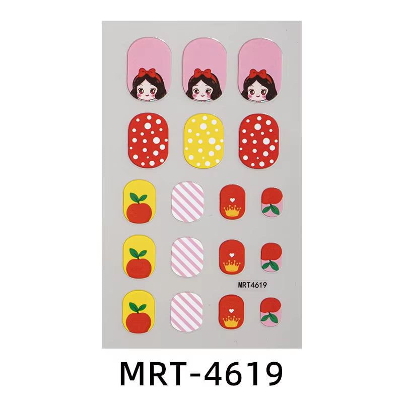 New Children Nail Stickers Cartoon DIY Nail Decorative Sticker Girls Cute Nails Temporary Stickers Kids Nails Art Stickers